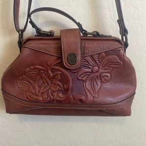BOC Faux Leather Tooled Look Bag